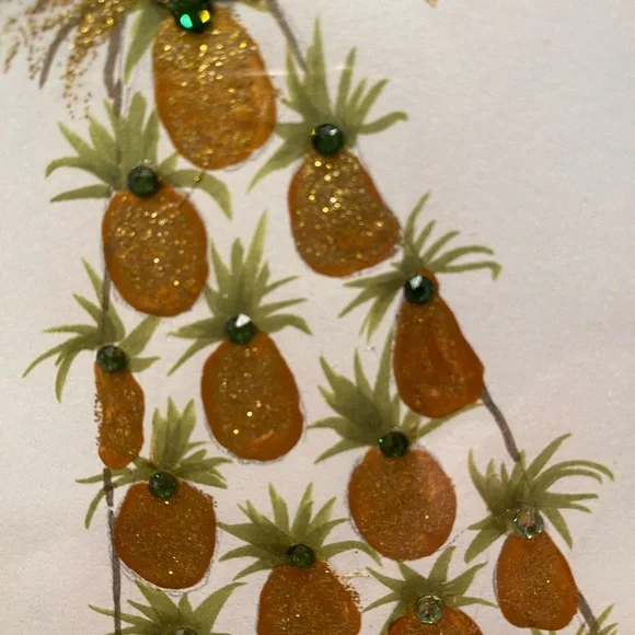 Gold Pineapple Art in Textured Frame - Picture 4 of 10